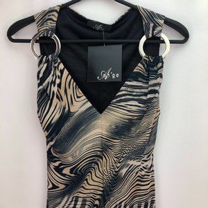 NEW | AN'GE PARIS sleeveless animal print dress - SZ 2